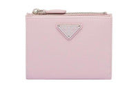 PRADA Leather Wallet Trumpets Women's Snowflake Pink