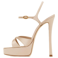SAINT LAURENT Debbie Strap Sandals 11cm Women's Light Nude