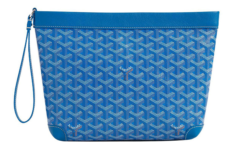 GOYARD Canvas With Calfskin Dog's Teeth Toiletry Bags Storage Bags Clutches Unisex Sky Blue