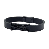SAINT LAURENT Calfskin Bracelets Men's Black