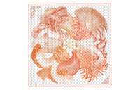 HERMES Silk Scarves Women's White/Orange/Mixed Color