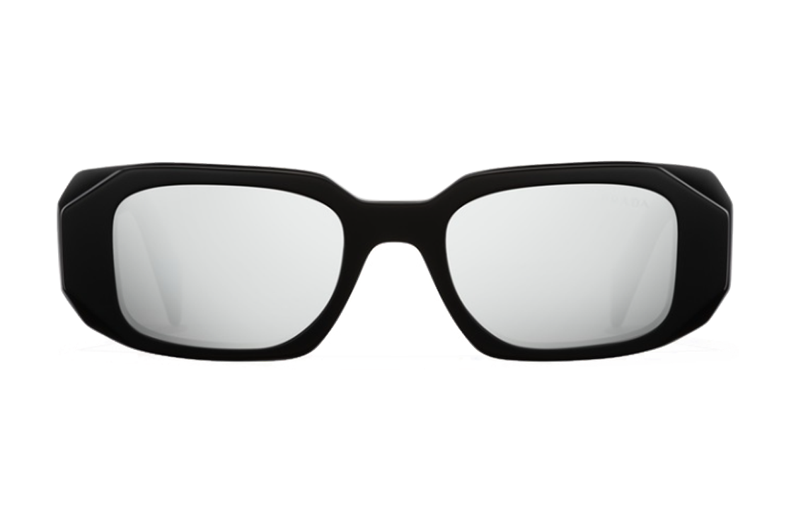 PRADA Acetate Square Sunglasses Unisex Black