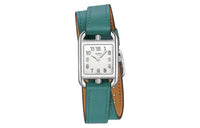 HERMES Cape Cod Wrist Watch Quartz Movement Cowhide Strap 23*23mm White Dial Women's Watch