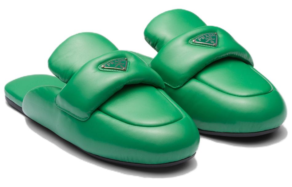 PRADA Abrasion-Resistant Wrap-toe Slippers Women's Green