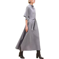 HERMES FW24 Short-Sleeved Dresses Women's Light Gray