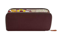 HERMES Silk'In Epsom With Barenia Calfskin Wallet Women's Saddle Red/Dusty Blue