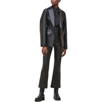 HERMES Leather Jacket Women's Black