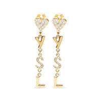 SAINT LAURENT Ysl Logo Heart Clip-on Earrings