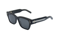 DIOR Plate Frame Metal Irregular Shape Sunglasses Unisex Black/Silver