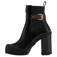 LOUIS VUITTON Ruby Short Chelsea Boots 8cm Women's Black