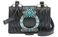 MIU MIU Soft Sheepskin Shoulder Bag Crossbody Bag Women's Black