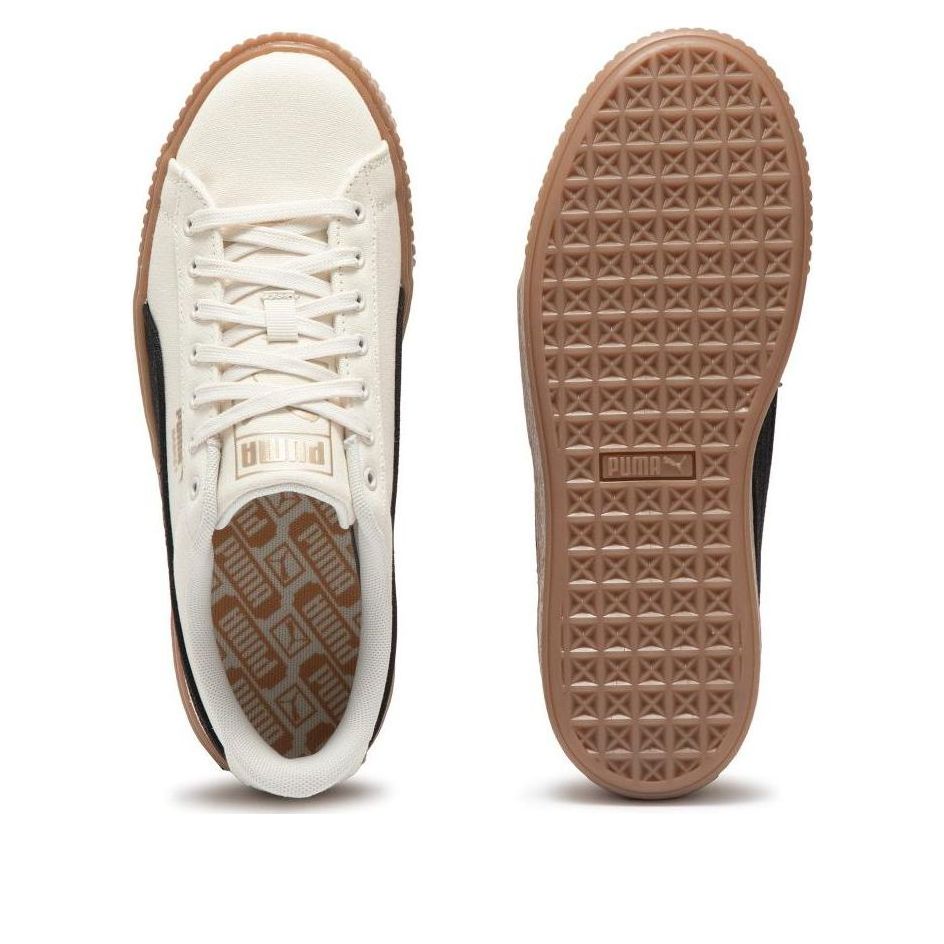 (WMNS) PUMA Basket Platform Canvas 'Beige Black' 399251-01