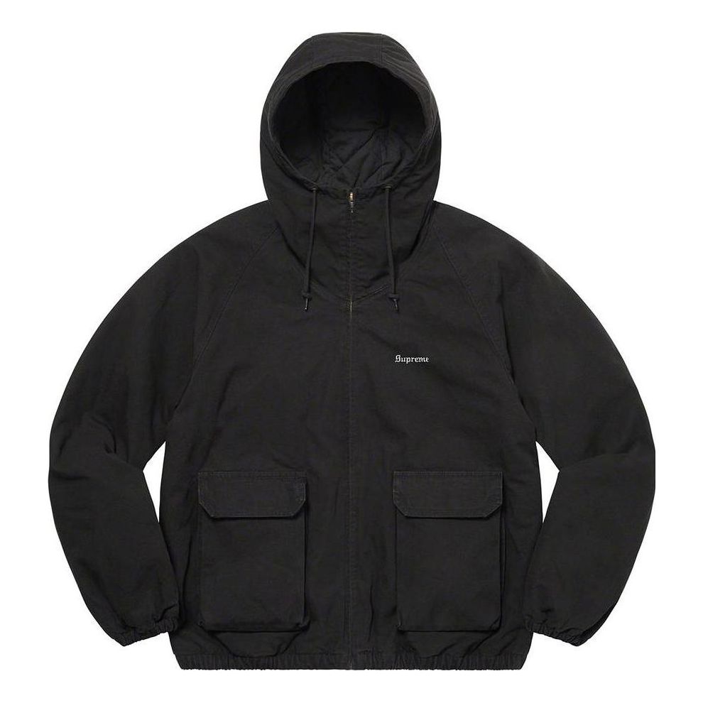 Supreme Cotton Hooded Jacket 'Black White' SUP-SS22-834