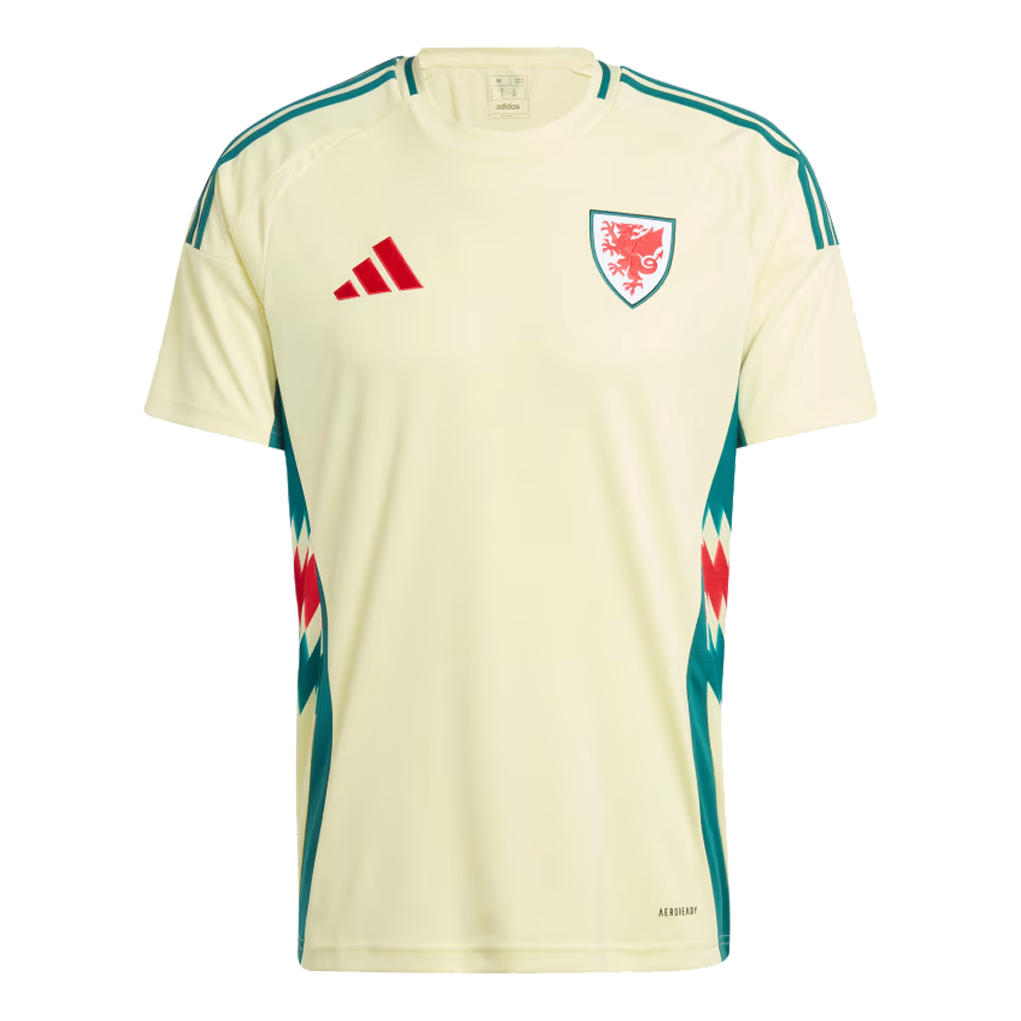 adidas Wales 24 Away Soccer Jersey Asia Sizing 'Yellow' IQ2424