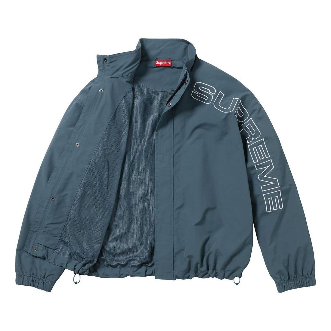 Supreme Spelled Out Embroidered Track Jacket 'Teal White' SUP-FW23-029