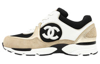 CHANEL Low Top Casual Shoes Women's White Brown