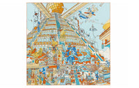 HERMES Silk Scarves Women's Orange/Blue