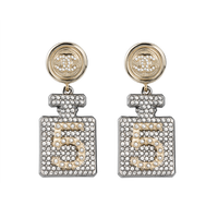 CHANEL Earrings Women's Dark Gray