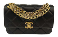 CHANEL Lambskin Flap Bag, Shoulder Bag, Crossbody Bag Women's Black