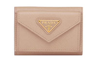 PRADA Saffiano Leather Wallet Small Size Women's Light Pink