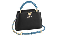 LOUIS VUITTON Capucines Leather Crossbody One Shoulder Handbags Mini Women's Black