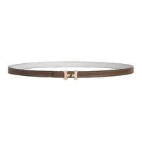 HERMES Gold Plated Metal With Calfskin Leather Belts Women's Brown Width 1.3CM