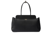 PRADA Leather Tote Bag Shopping Bag Handbag Large Size Women's Black