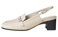 HERMES Infinie Chunky Heel High Heels 3cm Women's Ecru