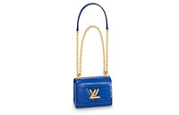 LOUIS VUITTON Twist Polished Crocodile Leather Shoulder Bag Crossbody Bag Mini Women's Blue
