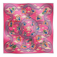 HERMES Silk Headwraps Women's Rose Candy/Green/Orange