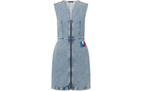 LOUIS VUITTON Bleached Denim Zip-Up Dress