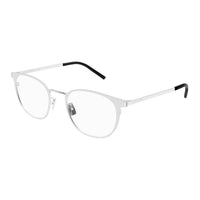 SAINT LAURENT Metal Oval Eyeglass Frames Unisex Silver
