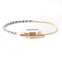SAINT LAURENT Sterling Silver Metal Gold-Plated Bracelets Men's Gold/Silver