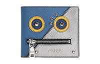 PRADA Cow Leather Money Clip Coin Purse Men's Blue Silver