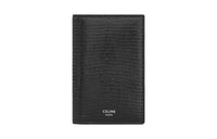 CELINE Lizard Embossed Calfskin Card Holder Regular Men's Black
