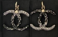 CHANEL Metal Earrings Women's Black