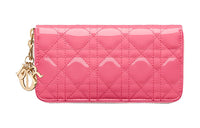 DIOR Lady Dior Calfskin Wallet Women's Pink