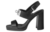 HERMES Ilona Strap Sandals 9cm Women's Black