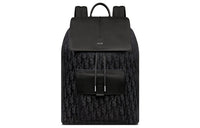 DIOR D-Motion Technical Fabric Grained Cow Leather Patchwork Backpack Regular Men's Black
