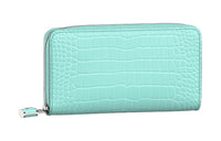 LOUIS VUITTON Zippy Matte Crocodile Leather Wallet Women's Atlantis Blue