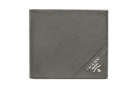 PRADA Leather Wallet Men's Gray