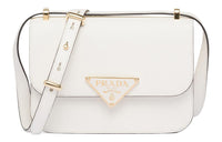PRADA Saffiano Leather Crossbody Bag, Shoulder Bag Women's White
