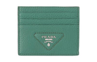 PRADA Saffiano Leather Card Holder Women's Sage Green