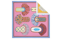 HERMES Silk Scarves Women's Pink/Yellow