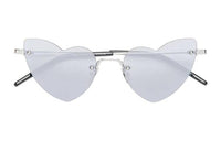 SAINT LAURENT Metal Irregular Shape Sunglasses Women's Silver