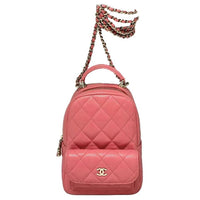 CHANEL Cow Leather Backpack Mini Women's Pink