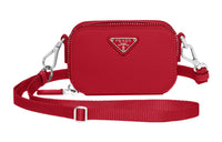 PRADA Saffiano Leather Shoulder Bag Crossbody Bag Mini Men's Red