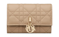 DIOR Lambskin Wallet Extra Small Women's Cookie