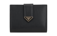 PRADA Calfskin Wallet Women's Black
