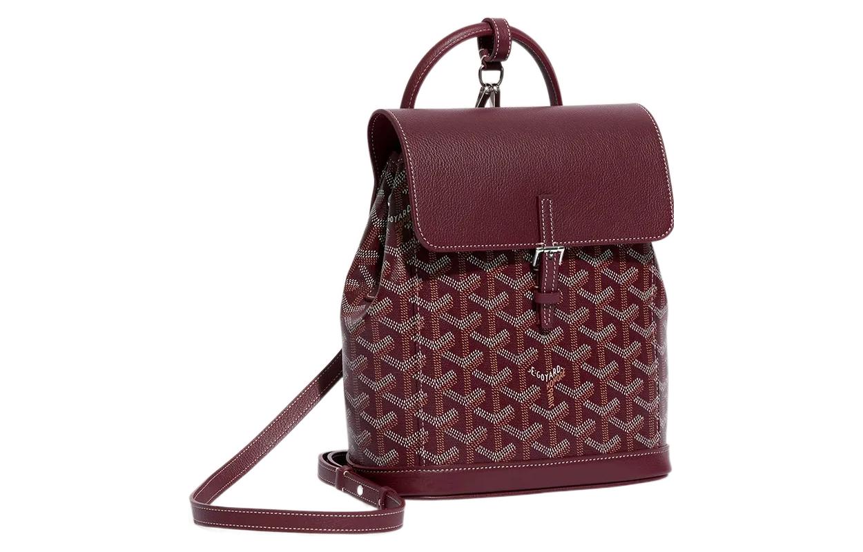 GOYARD Alpin Canvas With Leather Backpack Mini Unisex Burgundy
